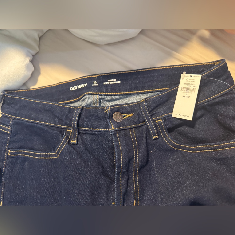 Old Navy High-Rise Wide Leg Jeans - Dark Blue 10 Petite